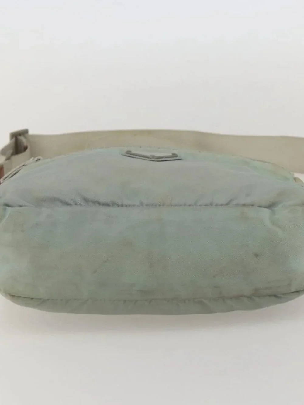 PRADA Shoulder Bag Nylon Light Blue Silver Auth 175693